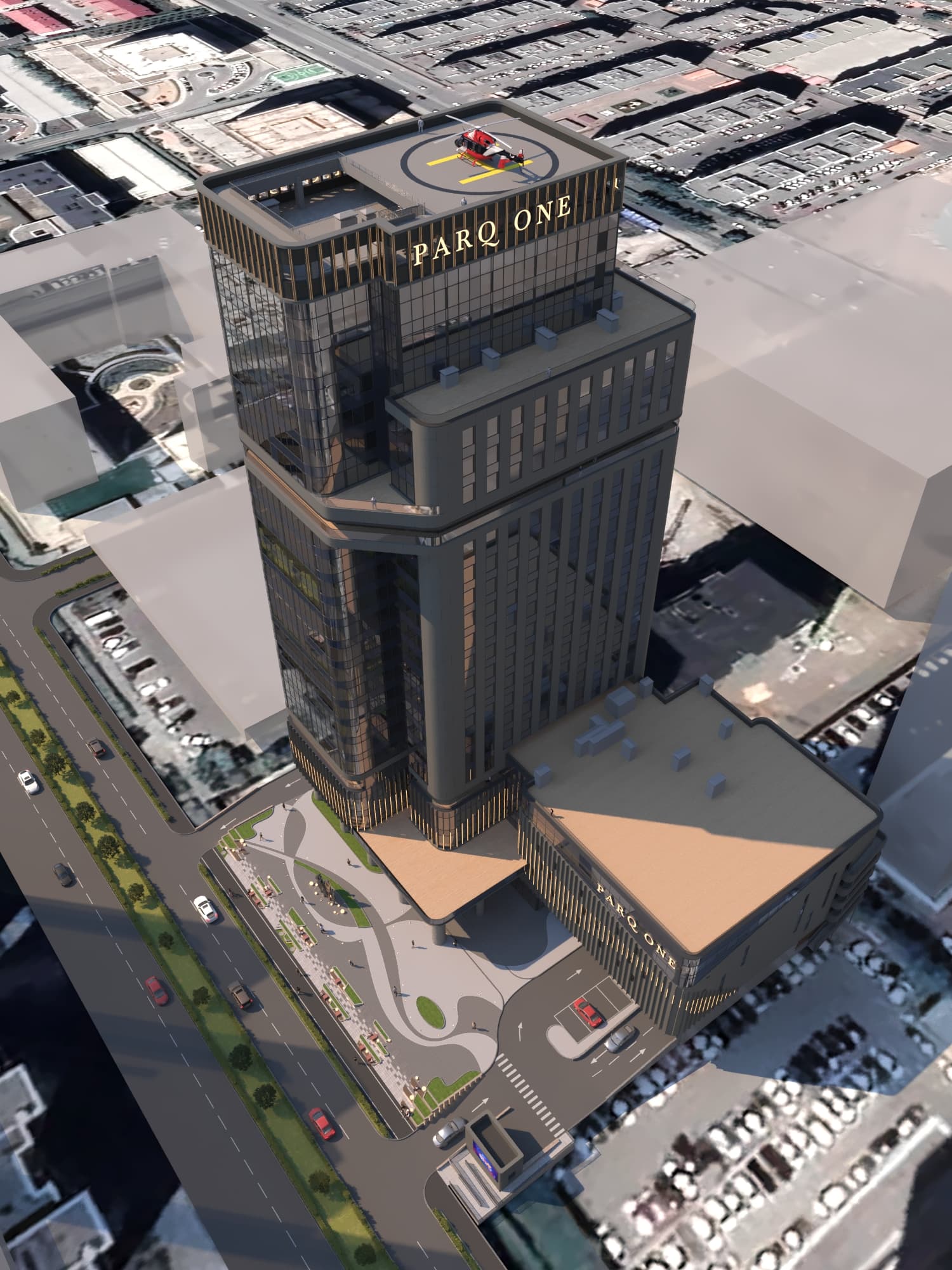 ParqOne tower with brass crown